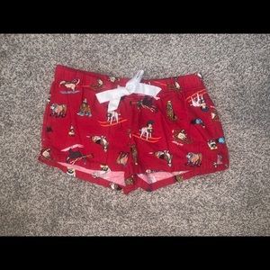 Christmas dog themed pajama shorts